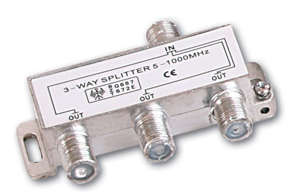 Razdelnik (spliter) 1/3, F konektor 5-1000 MHz